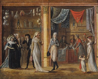 The Gallery of the Palais Royal (after a painting by Jean Francois Bosio) by Philibert Louis Debucourt